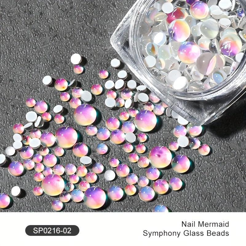 Iridescent Mermaid Resin Crystal Beads Nail Art Rhinestones