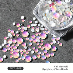 Iridescent Mermaid Resin Crystal Beads Nail Art Rhinestones