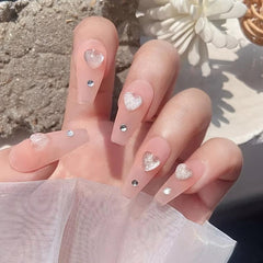 Random Mixed Sizes Shimmer Heart Resin Nail Art Supplies For Decoration 3D