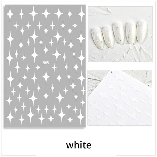 3D Golden Silvery Nail Art Stickers Self Adhesive Decals for Acrylic Nails