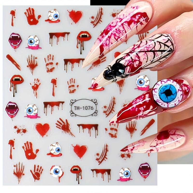 Halloween Nail Art Stickers 3D Skull Bone Ghost Pumpkin