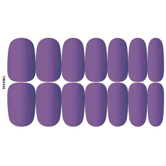 10 Sheets Matte Nail Polish Stickers Full Wrap Self Adhesive Gel Art Decals