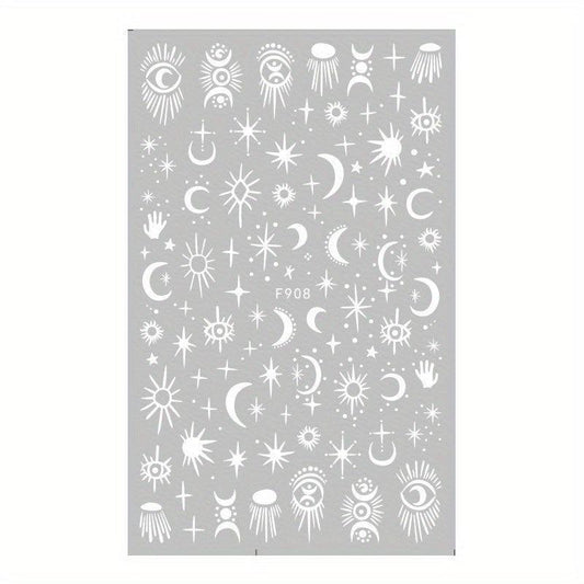 10 Sheets Waterproof Gothic 3D Nail Art Stickers Snake Rose Butterfly Fishbone