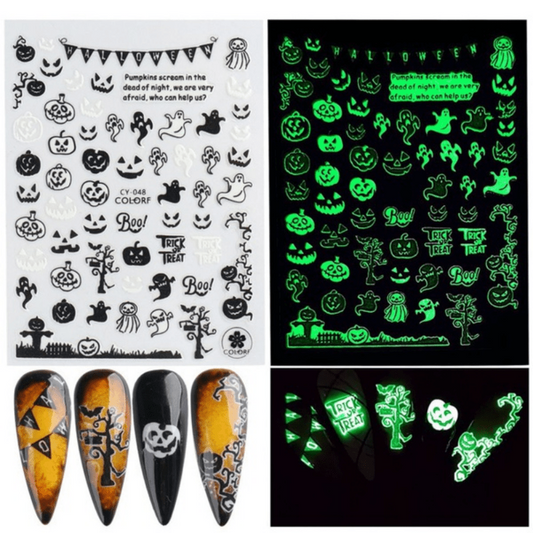 Glow in the Dark Halloween Nail Art Stickers