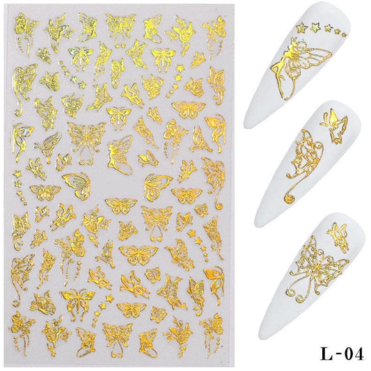 3D Flower Nail Sticker Lace Butterfly Nail Art Accessories