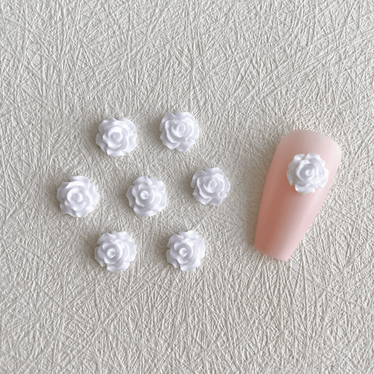 30 Pcs Resin Camellia Nail Ornaments Flower Accessories For DIY Nail Art