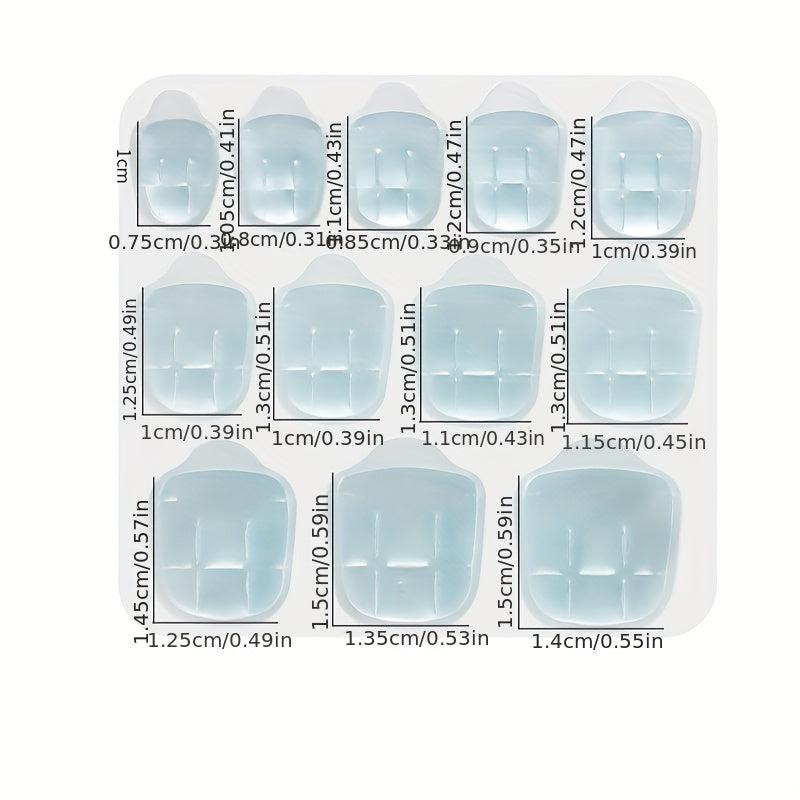 24pcs Jelly Glue Plus Size Nail Stickers