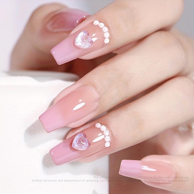 24pcs Jelly Glue Plus Size Nail Stickers