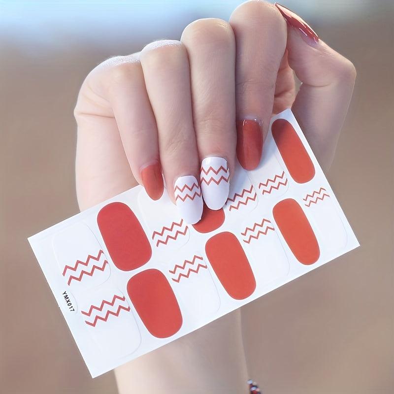 Glitter Nail Polish Strips Self Adhesive DIY Art Decals Strips