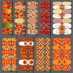 Maple Leaf Nail Art Stickers Full Wrap Nail Polish Strips with Files