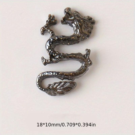 5pcs 3D Dragon Nail Charms Vintage Chinese Style Nail Art Accessories