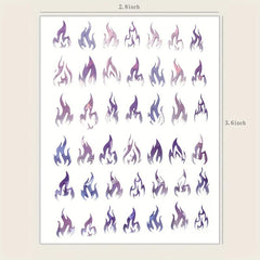 Gradient Flame Nail Stickers French Style Nail Decals