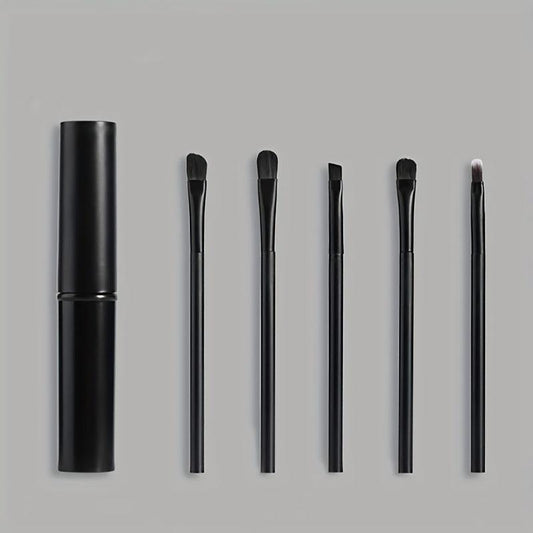 5-Piece Makeup Brush Set Portable Soft Hair Collection Bucket