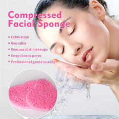 20 Heart Shape Compressed Facial Sponges Natural Cleansing Pads