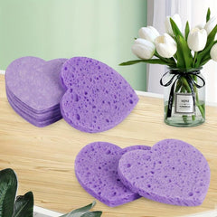 20 Heart Shape Compressed Facial Sponges Natural Cleansing Pads