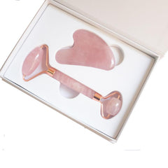 Natural Quartz Jade Roller For Face Massage Gua Sha Scraper Gift