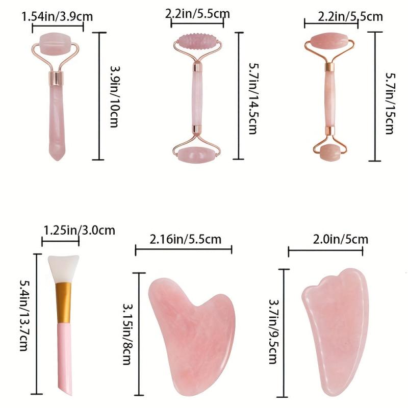 Natural Quartz Jade Roller For Face Massage Gua Sha Scraper Gift