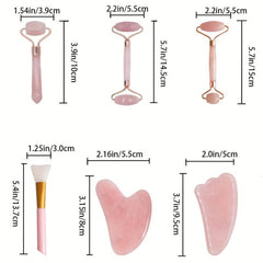 Natural Quartz Jade Roller For Face Massage Gua Sha Scraper Gift