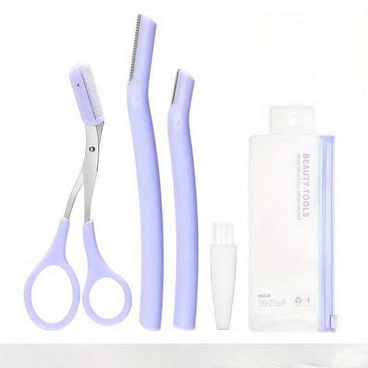 4pcs Eyebrow Razor Dermaplaning Tool Stainless Steel Face Razors Women