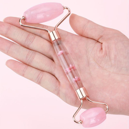 Rose Quartz Massage Roller for Face Care Reduce Aging Skin