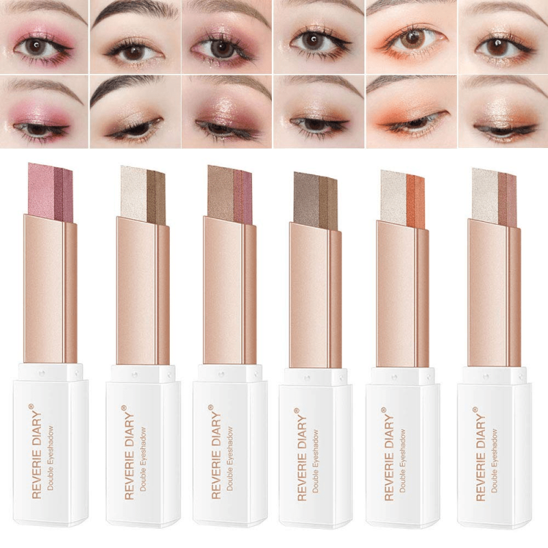 Waterproof Two Tone Eyeshadow Stick Natural Mix Glitter