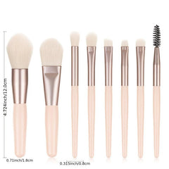 Mini Macaroon Brush Set Eyeshadow Makeup Tool 8 Sticks With Bag