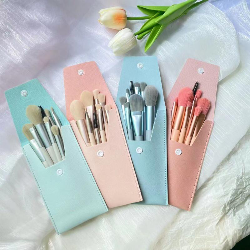Mini Macaroon Brush Set Eyeshadow Makeup Tool 8 Sticks With Bag
