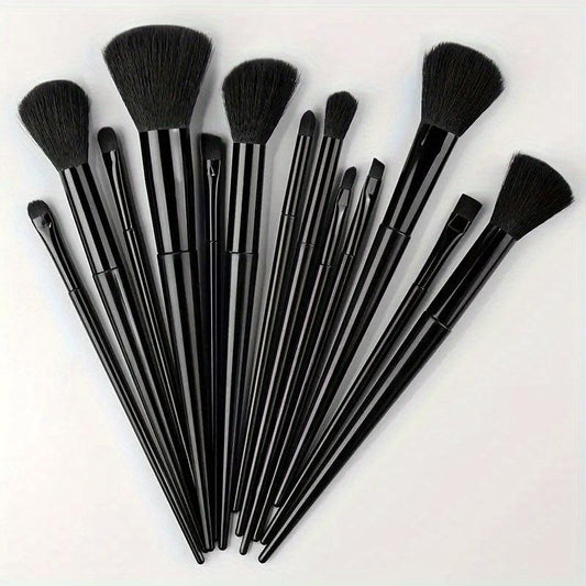 13pcs Makeup Brush Set with Puffs for Face Foundation Blush Eyeshadow