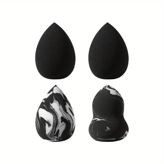 4pcs Textured Makeup Sponges for Liquid Cream Powder Soft Wet Dry Makeup
