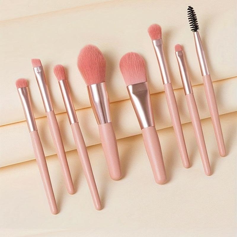 8pcs Colorful Makeup Brush Set for Face Eye Makeup Beauty Kit