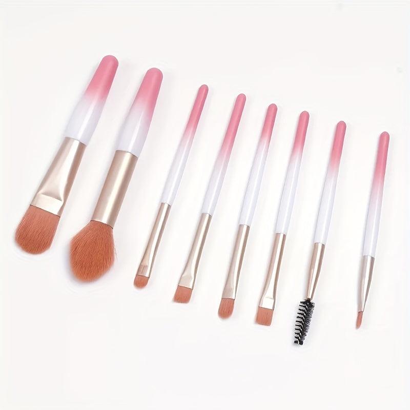 8pcs Colorful Makeup Brush Set for Face Eye Makeup Beauty Kit