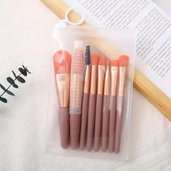 8pcs Colorful Makeup Brush Set for Face Eye Makeup Beauty Kit