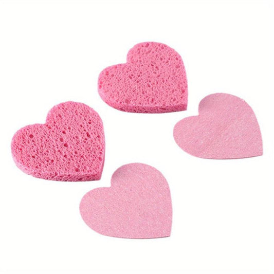 Compressed Facial Sponge Heart Shape Honeycomb Skin Friendly Cleansing Pad