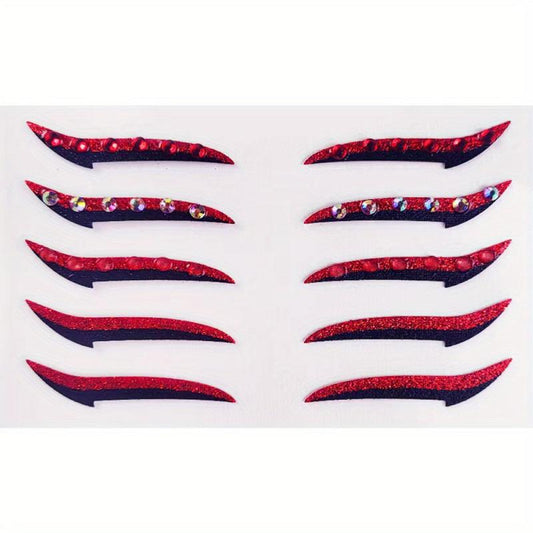 Glitter Eyeliner Stickers Instant Adhesive Eye Line Strip