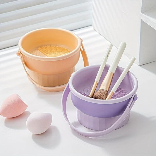 3-in-1 Powder Puff Cleaning & Storage Box - Makeup Sponge Brush Drying Cleaner