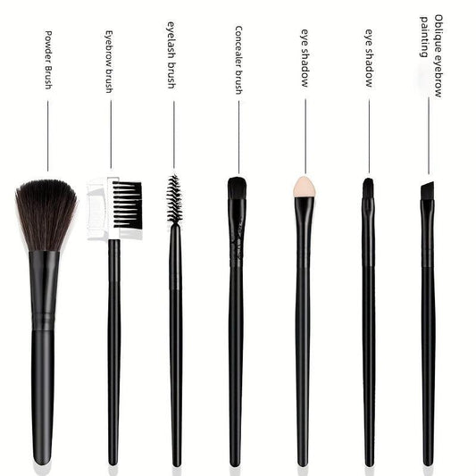 7pcs Makeup Brush Set Dual Side Eyelash Eyebrow Brush Comb Sponge Head