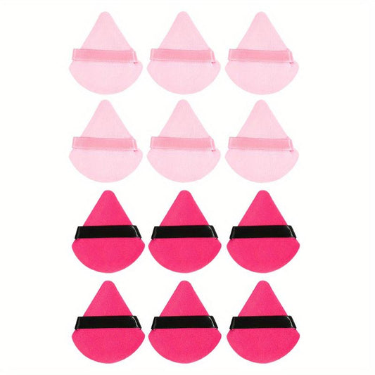 12-Piece Triangle Makeup Puff for Loose Powder and Foundation