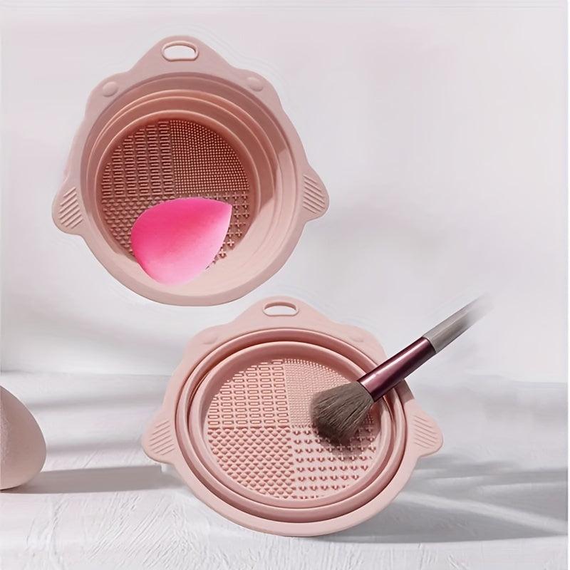 Silicone Makeup Brush Cleaning Bowl & Sponge Pad