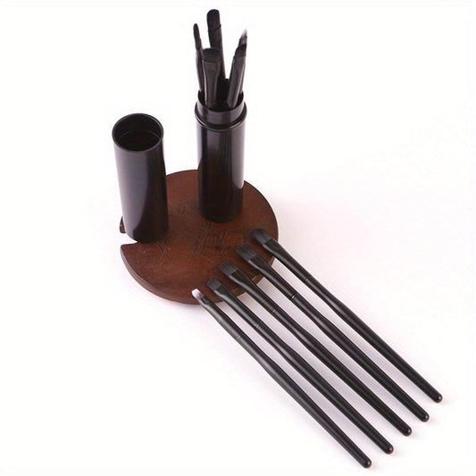 5Pcs Travel Mini Eye Makeup Brush Set in Storage Case