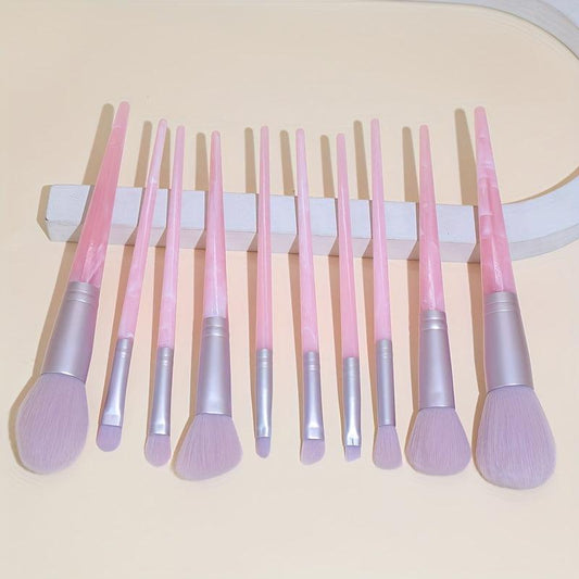 10pcs Synthetic Makeup Brush Set for Foundation Eyeshadow Blush