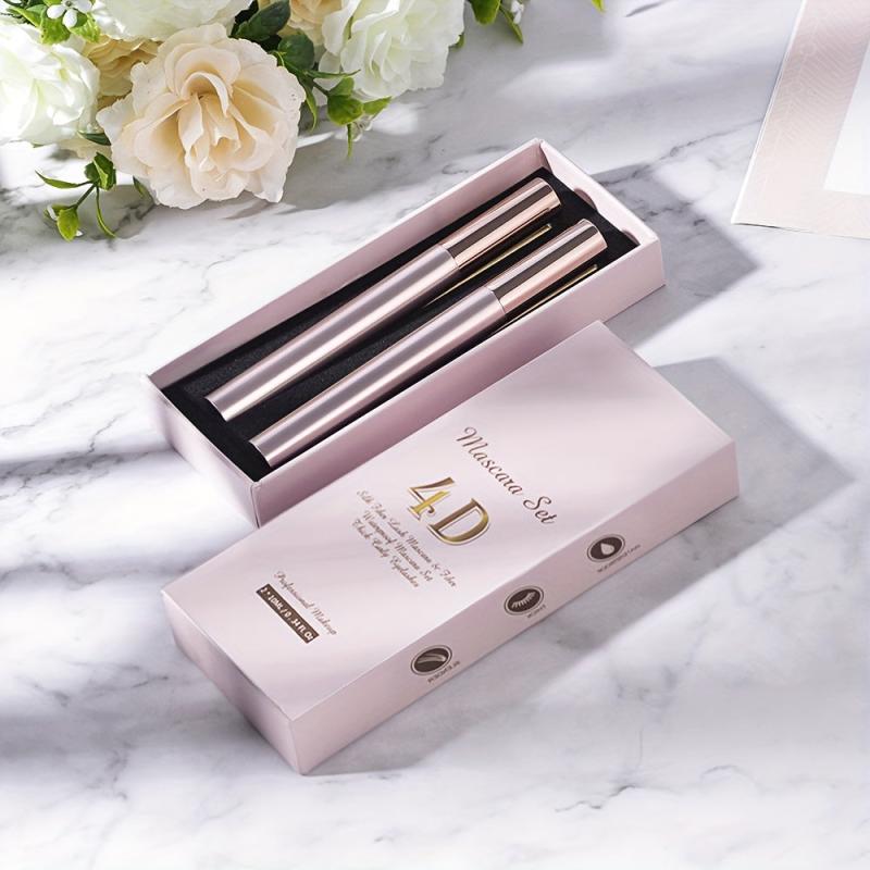 Thick & Slender Mascara Primer Set 4D Fiber Lashes Makeup
