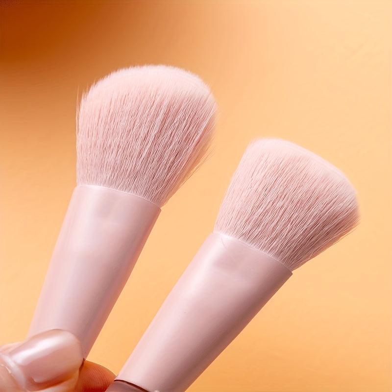 10-Piece Pink Makeup Brush Set for Beginners - Eyeshadow Concealer Powder Blush