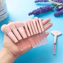 10-Piece Pink Makeup Brush Set for Beginners - Eyeshadow Concealer Powder Blush