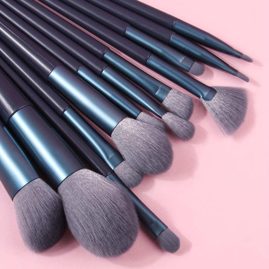 12pcs Gray Soft Hair Makeup Brush Set for Women Girls