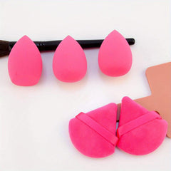 3-Piece Makeup Sponges & Powder Puff Set Wet/Dry Use