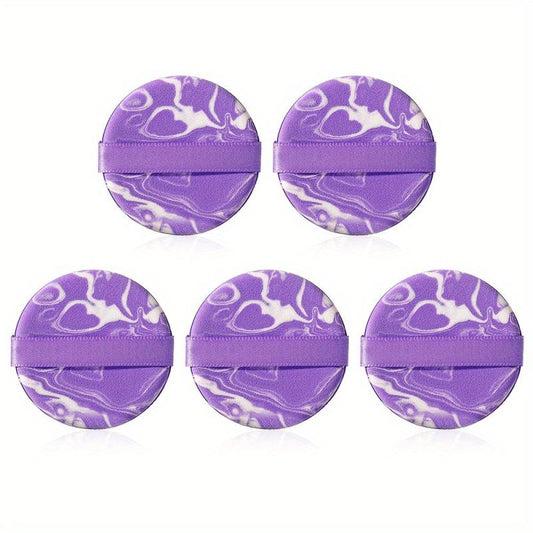 5pcs Air Cushion Powder Puffs Round Makeup Sponges Wet/Dry Dual Use Puffs