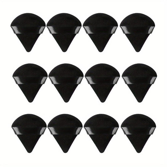 12 Triangle Powder Puffs for Face Makeup Soft Plush Sponge