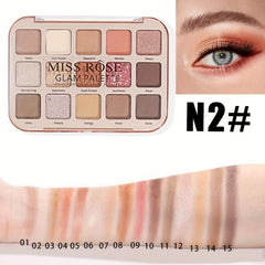 15 Color Matte & Glitter Eyeshadow Palette
