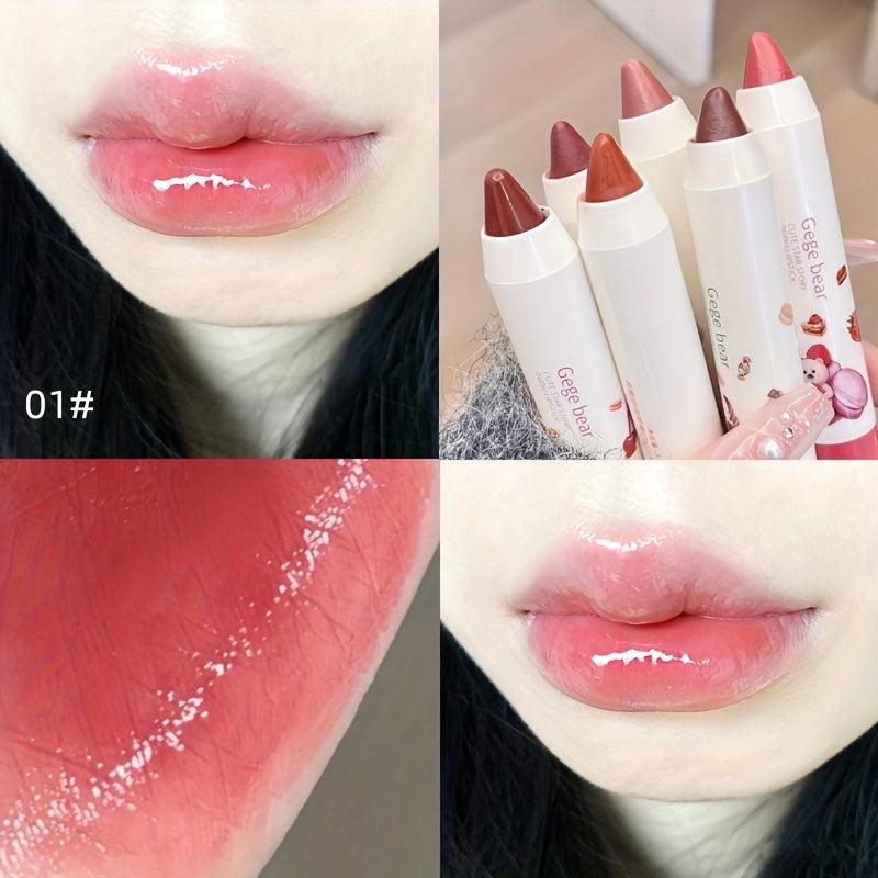 Crayon Lipstick Moisturizing Glaze Teatime Peach Strawberry Bright Tone