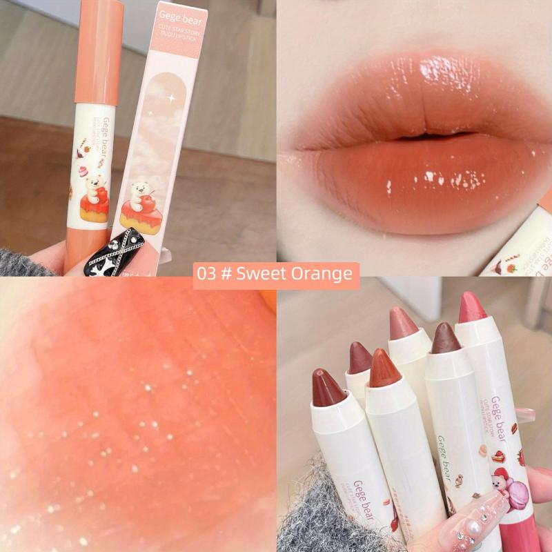 Crayon Lipstick Moisturizing Glaze Teatime Peach Strawberry Bright Tone